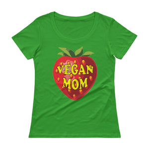 " Vegan Mom" Ladies' Scoopneck T-Shirt - vegan-styles