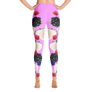 "Berry" Pink Yoga Leggings - vegan-styles