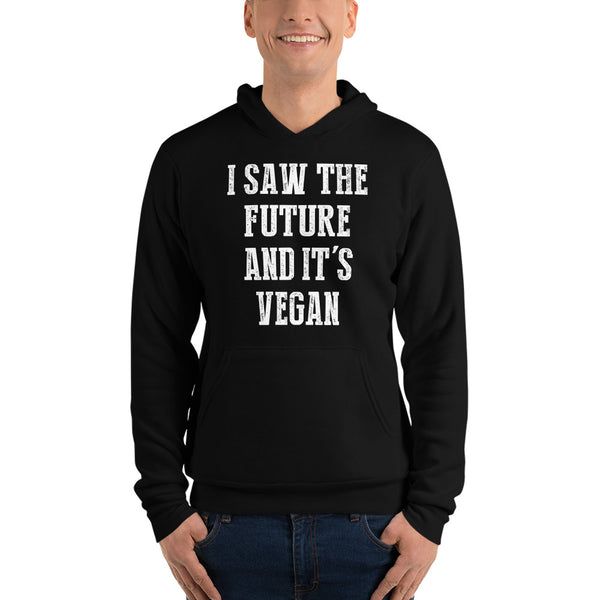 "I Saw The Future" Black Bella + Canvas 3719 Unisex Fleece Pullover Hoodie - vegan-styles