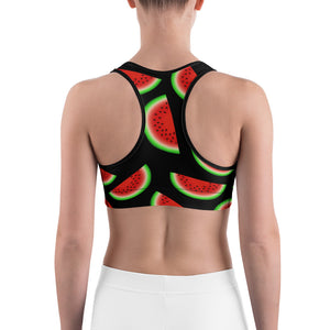 "Watermelon Black" Sports bra - vegan-styles