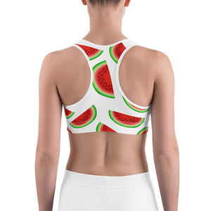 "Watermelon White" Sports bra - vegan-styles