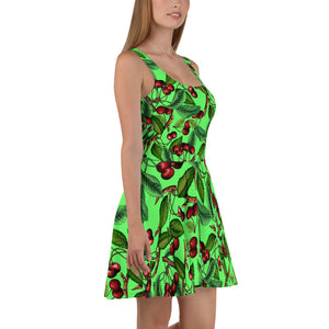 '' Cherry'' Skater Dress - vegan-styles