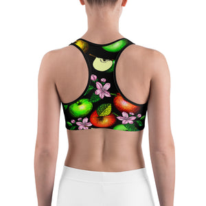 "Apples Black" Sports bra - vegan-styles
