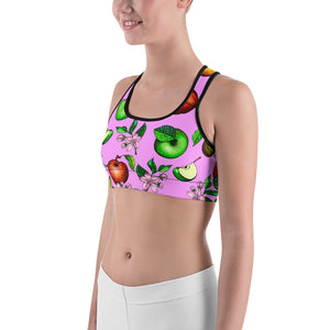 "Apples Pink" Sports bra - vegan-styles