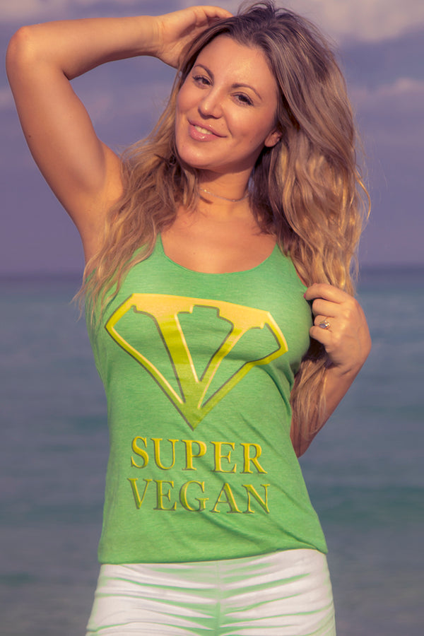 "Super Vegan" Racerback Tank - vegan-styles