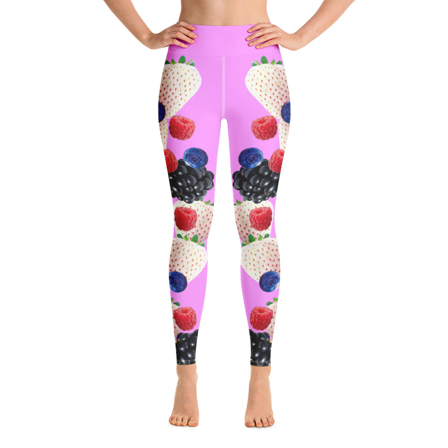 "Berry" Pink Yoga Leggings - vegan-styles
