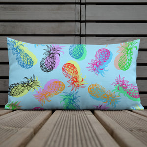 '' Blue Pineapples'' Premium Pillow - vegan-styles