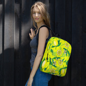 '' Yellow Lemons'' Backpack - vegan-styles