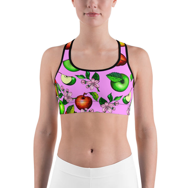 "Apples Pink" Sports bra - vegan-styles