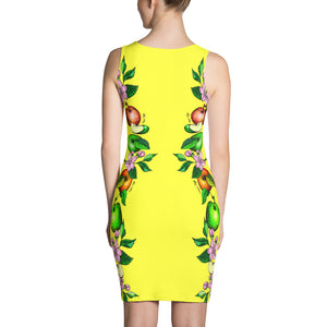 Vegan-Styles "Apples" Yellow Sublimation Cut & Sew Dress - vegan-styles