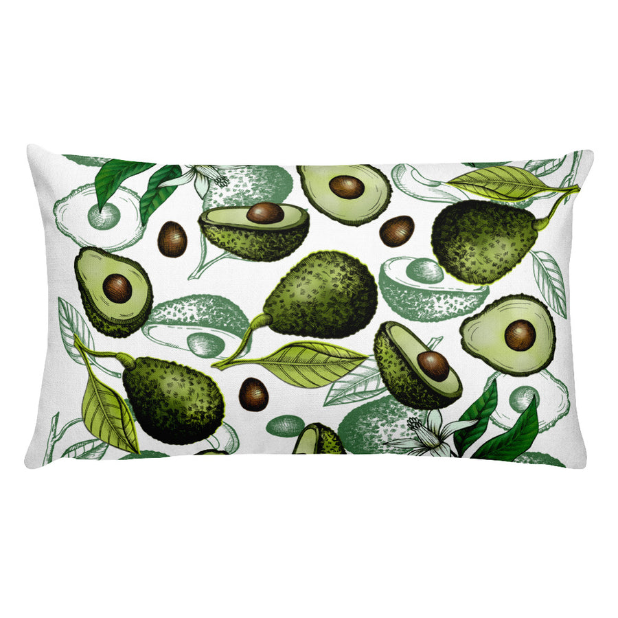 "Avocado" White Premium Pillow - vegan-styles