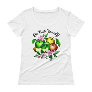 Vegan-Styles "Go Fruit Yourself" Ladies' Scoopneck T-Shirt - vegan-styles