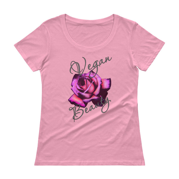 " Vegan Beauty" Ladies' Scoopneck T-Shirt - vegan-styles