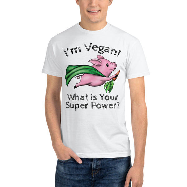 "I'm Vegan" White Sustainable T-Shirt - vegan-styles