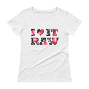 " I love It Raw" Ladies' Scoopneck T-Shirt - vegan-styles