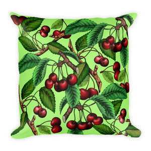"Cherry" Green Premium Pillow - vegan-styles