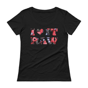 " I love It Raw" Ladies' Scoopneck T-Shirt - vegan-styles