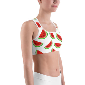 "Watermelon White" Sports bra - vegan-styles