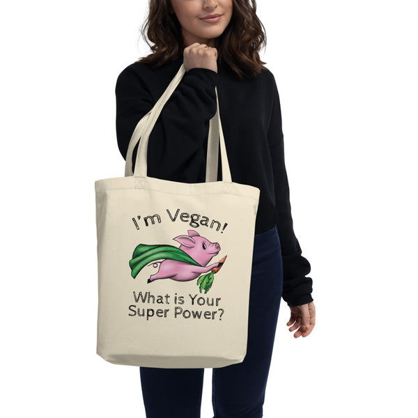 '' I'm Vegan'' Eco Tote Bag - vegan-styles