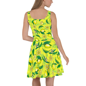 '' Lemons'' Skater Dress - vegan-styles