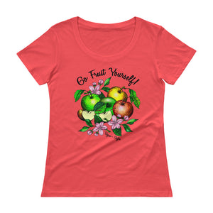 Vegan-Styles "Go Fruit Yourself" Ladies' Scoopneck T-Shirt - vegan-styles