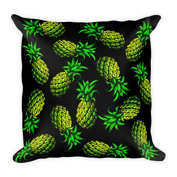 "Pineapple" Black Premium Pillow - vegan-styles