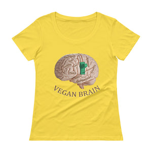 " Vegan Brain" Ladies' Scoopneck T-Shirt - vegan-styles