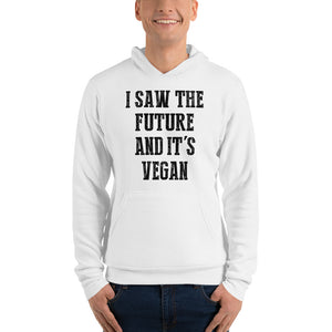 " I Saw The Future" White Bella + Canvas 3719 Unisex Fleece Pullover Hoodie - vegan-styles