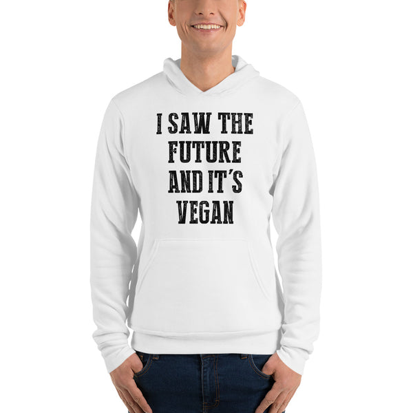 " I Saw The Future" White Bella + Canvas 3719 Unisex Fleece Pullover Hoodie - vegan-styles