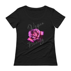 " Vegan Beauty" Ladies' Scoopneck T-Shirt - vegan-styles