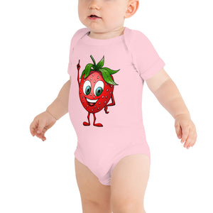 '' Happy Strawberry'' baby bodysuit - vegan-styles