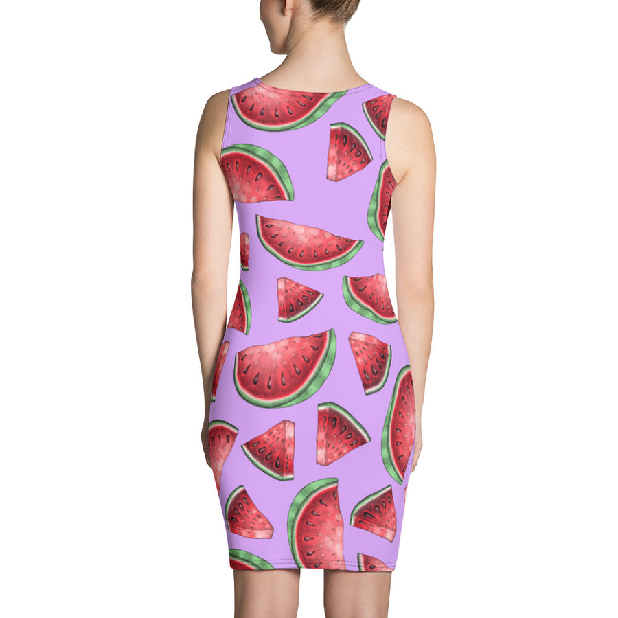 '' watermelon'' Sublimation Cut & Sew Dress - vegan-styles