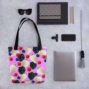 '' Berries pink'' Tote bag - vegan-styles